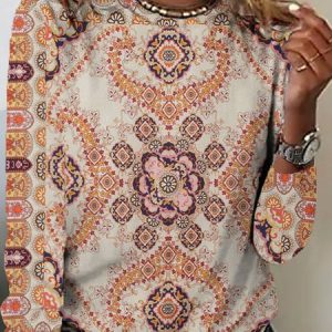 Hippie Jersey Nationality/Ethnic Casual T-Shirt, Long sleeves, Lilicloth.com