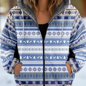 Women's Ethnic Thicken Loose Jacket, Outerwear, color:Blue|size:4XL, catalog Noracora shop