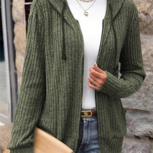 Women's Plain Thicken Loose Jacket, Outerwear, color:Army Green|size:3XL, catalog Noracora shop