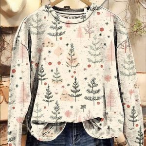 Casual Crew Neck Christmas Tree Print Sweatshirt, Hoodies & Sweatshirts, color:Multicolor|size:XXL, catalog Noracora shop