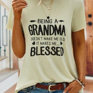 Casual Short Sleeve Round Neck Printed Top T-Shirt, T-shirts, color:Green|size:XXL, catalog Noracora shop