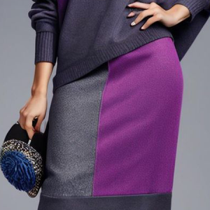 Medium Elasticity Regular Fit Color Block Casual Mini Skirt, Skirts, color:As Picture|size:XXL, Stylewe