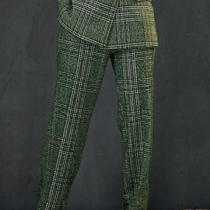 Urban Pocket Plaid Straight Long Pants, Pants, color:Green|size:XXL, Stylewe