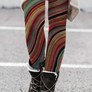 Tight Jersey Casual Striped Leggings, Leggings, Lilicloth.com