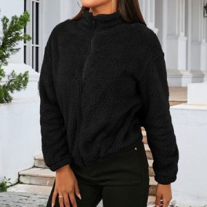 Women's Cat Thicken Loose Jacket, Outerwear, color:Black|size:XXL, catalog Noracora shop