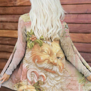Women's Santa Claus Regular Loose Kimono, Coats, color:Pink|size:5XL, catalog Noracora shop