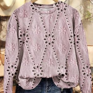 Vintage Crew Neck 3D Printing Sweatshirt, Hoodies & Sweatshirts, color:Pink|size:5XL, catalog Noracora shop