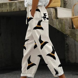 Women Casual Halloween Long Pants, Pants, color:White|size:5XL, catalog Noracora shop