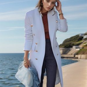 Women's Plain Heavyweight Loose Coat, Coats, color:White|size:4XL, catalog Noracora shop