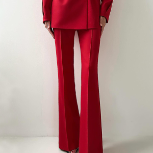 Regular Fit Pocket Stitching Urban Plain Long Pants Straight pants, Pants, color:Red|size:XXL, Stylewe