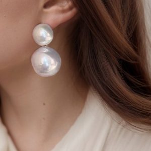 Elegant Faux Pearl Stud, JustFashionNow Earrings, color:White|size:One-size,