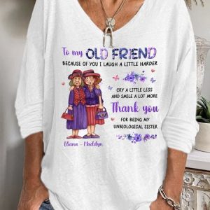 Casual Floral V Neck Long Sleeve T-shirt, T-shirts, color:White|size:XXL, catalog Noracora shop