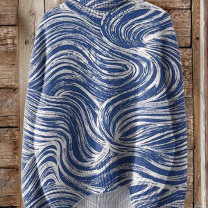 Women's Turtleneck Geometric Casual Spring/Fall Long Sleeve Sweatshirt, JustFashionNow Sweatshirts & Hoodies, color:Blue|size:3XL,