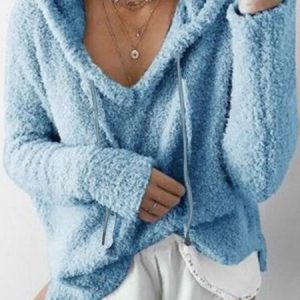 Casual Hoodie Plain Sweatshirt, Hoodies & Sweatshirts, color:Sky Blue|size:5XL, catalog Noracora shop