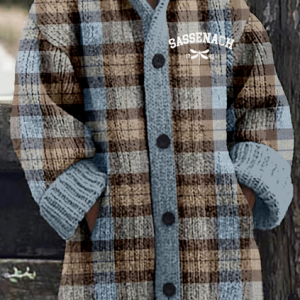 Women Wool/Knitting Plaid Long Sleeve Comfy Casual Cardigan, Cardigans, color:Brown|size:5XL, catalog Noracora shop
