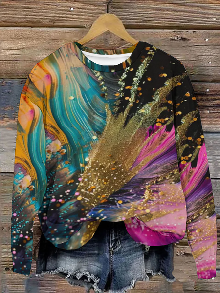 Gradient Color Streamer Sweatshirt, Hoodies&Sweatshirts, Lilicloth.com