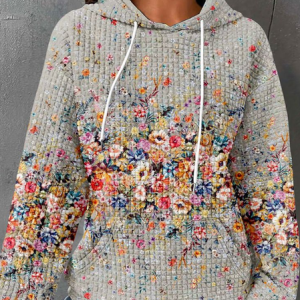 Casual Hoodie Floral Sweatshirt Zipper, Hoodies & Sweatshirts, color:Gray|size:4XL, catalog Noracora shop