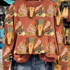 Casual Crew Neck Animal Sweatshirt, Hoodies & Sweatshirts, color:Color3|size:XXL, catalog Noracora shop