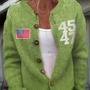 Women Knitted Floral Long Sleeve Comfy Casual Cardigan, Outerwear, color:Green|size:5XL, catalog Noracora shop