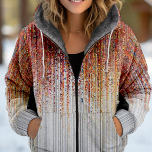 Women's Abstract Thicken Loose Jacket, Outerwear, color:Khaki|size:4XL, catalog Noracora shop