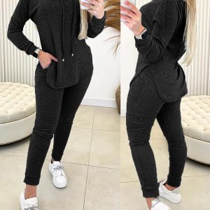 Hooded Sweatshirt & Pocket Design Pants Set, women Two-piece Sets, ChicMe catalog