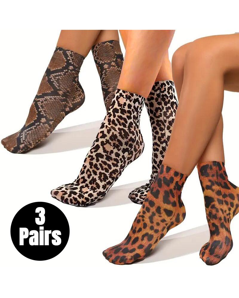 3 Pairs Cozy Animal Socks Fun Soft Patterns Crew Fashion Stocking Socks, women Socks, ChicMe catalog