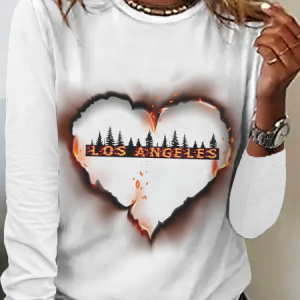 Los Angeles Fire Long Sleeve Shirt, Long sleeves, Lilicloth.com