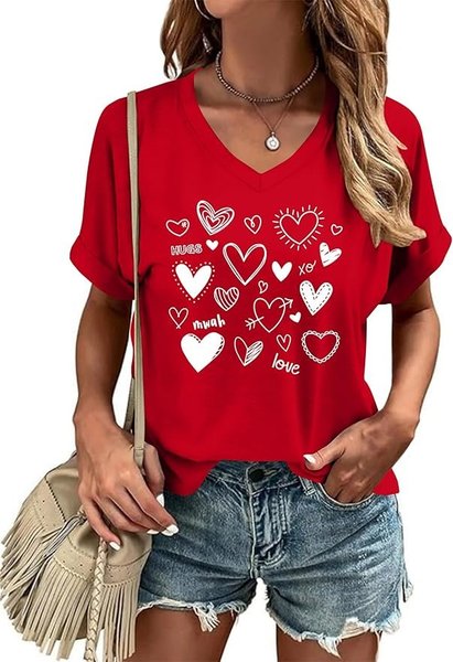 Regular Fit Casual Cotton Geometric T-Shirt, T-shirts, Lilicloth.com