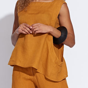 Cotton And Linen Linen Plain Crew Neck Tank Top, Tank Tops & Camis, Roselinlin - Online Catalog