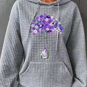 Women's I Will Remember For You Dementia Alzheimer's Disease Awareness Print Simple Loose Hoodie, Hoodies&Sweatshirts, Lilicloth.com