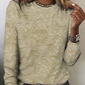 Retro dark floral long sleeved T-shirt, Long sleeves, Lilicloth.com