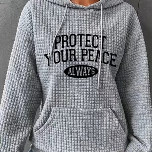 Protect Your Peace Simple Loose Hoodie, Hoodies&Sweatshirts, Lilicloth.com
