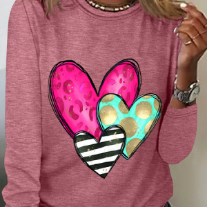 Valentines Day Casual Long Sleeve Shirt, Long sleeves, Lilicloth.com