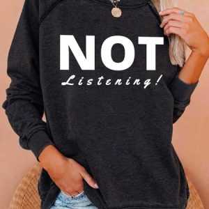 Lilicloth X Kat8lyst Not Listening Women's Sweatshirt, Hoodies&Sweatshirts, Lilicloth.com