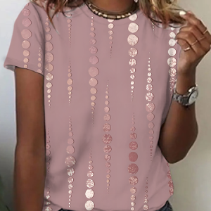 Patterned Color Cotton T-Shirt, T-shirts, Lilicloth.com