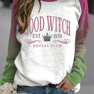 Witch movie retro gradient round neck sweatshirt, Hoodies&Sweatshirts, Lilicloth.com