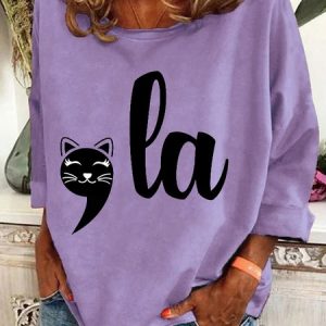 Cat Comma La Kamala 2024 Casual Sweatshirt, Hoodies&Sweatshirts, Lilicloth.com