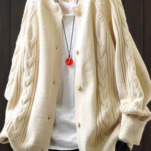 Plain Wool/Knitting Casual Loose Cardigan, Cardigans, Lilicloth.com