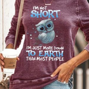 Womens Funny Short Girl Casual Sweatshirt, Hoodies&Sweatshirts, Lilicloth.com