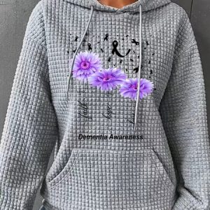 Women's Faith Hope Love Alzheimer's Awareness Print Simple Loose Hoodie, Hoodies&Sweatshirts, Lilicloth.com