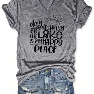 Day Drinking On The Lake Women's T-Shirt, T-shirts, Lilicloth.com