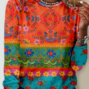 Abstract graphic 3D Printing Crew Neck Casual Long Sleeve Shirt, Long sleeves, Lilicloth.com