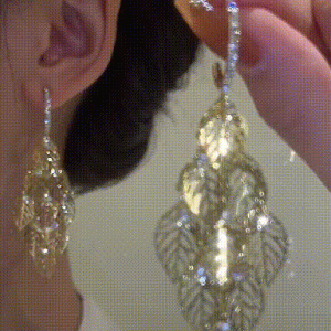 Hollow Leaf Rhinestone Hoop Earrings, women Earrings, ChicMe catalog