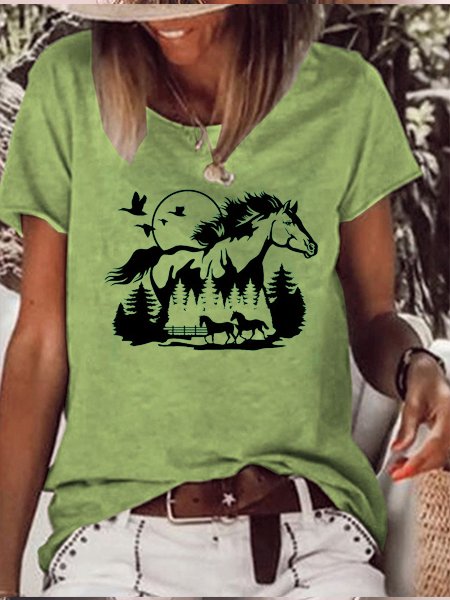 Women's Casual Crew Neck Short Sleeve T-Shirt, T-shirts, Lilicloth.com