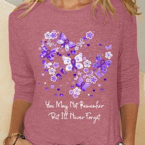 Women's Alzheimer's Awareness Casual Long Sleeve Shirt, Long sleeves, Lilicloth.com