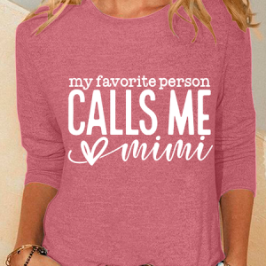 Women's Long Sleeve Blouse Spring/Fall Text Letters Cotton-Blend Crew Neck Daily Going Out Casual Top, JustFashionNow Shirts, color:Watermelon|size:3XL,