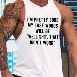 Men's My Last Words Funny Print Knit, Tank Tops, Lilicloth.com