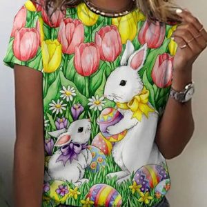 Vintage Painting Regular Fit Crew Neck T-Shirt, T-shirts, Lilicloth.com