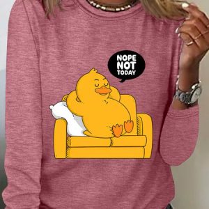 Nope Not Today Funny Duck Sarcastic Long sleeve Shirt, Long sleeves, Lilicloth.com