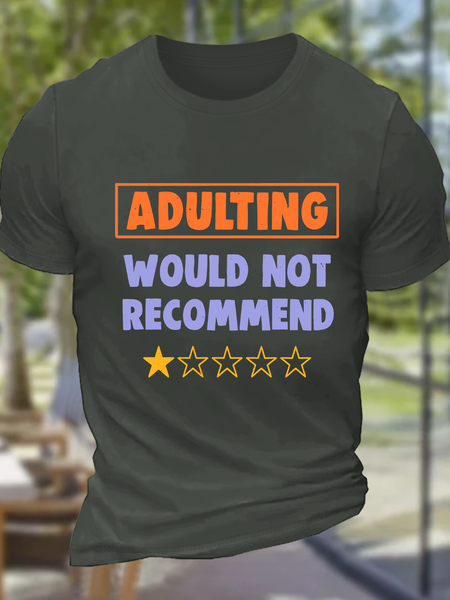 Adulting Would Not Recommend Cotton T-Shirt, Tops, Lilicloth.com